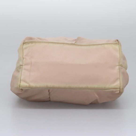 PRADA Hand Bag Nylon Leather 2way Pink Gold Auth EC720