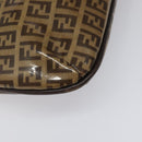 FENDI Zucchino Canvas Mamma Baguette Shoulder Bag PVC Brown Gold Auth EC724-15