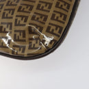 FENDI Zucchino Canvas Mamma Baguette Shoulder Bag PVC Brown Gold Auth EC724-17