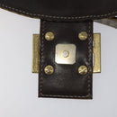 FENDI Zucchino Canvas Mamma Baguette Shoulder Bag PVC Brown Gold Auth EC724-10