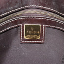 FENDI Zucchino Canvas Mamma Baguette Shoulder Bag PVC Brown Gold Auth EC724-20