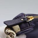 CELINE Shoulder Bag Leather Purple Gold Auth EC729AV-21