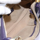 CELINE Shoulder Bag Leather Purple Gold Auth EC729AV-10