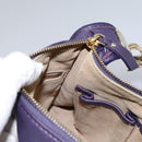 CELINE Shoulder Bag Leather Purple Gold Auth EC729AV-23