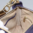 CELINE Shoulder Bag Leather Purple Gold Auth EC729AV-24