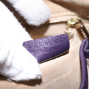 CELINE Shoulder Bag Leather Purple Gold Auth EC729AV-11