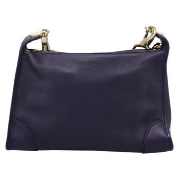 CELINE Shoulder Bag Leather Purple Gold Auth EC729AV - 0