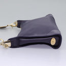 CELINE Shoulder Bag Leather Purple Gold Auth EC729AV-3