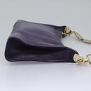 CELINE Shoulder Bag Leather Purple Gold Auth EC729AV-4
