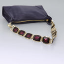 CELINE Shoulder Bag Leather Purple Gold Auth EC729AV-7