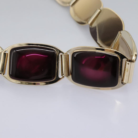 CELINE Shoulder Bag Leather Purple Gold Auth EC729AV