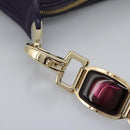 CELINE Shoulder Bag Leather Purple Gold Auth EC729AV-14