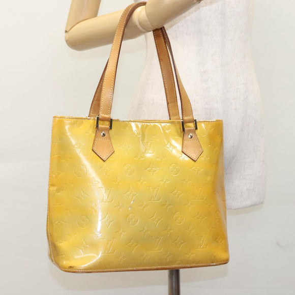 LOUIS VUITTON Monogram Vernis Houston Hand Bag Gris M91053 LV Auth EC730