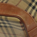 Burberrys Nova Check Shoulder Bag PVC Leather Beige Brown gold Auth EC731-15