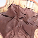 Burberrys Nova Check Shoulder Bag PVC Leather Beige Brown gold Auth EC731-21
