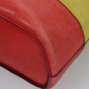 CELINE Shoulder Bag Leather Green Red yellow Auth EC743-15