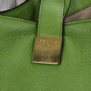 CELINE Shoulder Bag Leather Green Red yellow Auth EC743-9