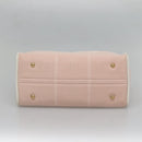 Salvatore Ferragamo Gancini Tote Bag Canvas Leather Pink White gold Auth EC754-8