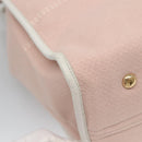 Salvatore Ferragamo Gancini Tote Bag Canvas Leather Pink White gold Auth EC754-18