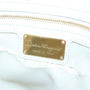 Salvatore Ferragamo Gancini Tote Bag Canvas Leather Pink White gold Auth EC754-9