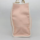 Salvatore Ferragamo Gancini Tote Bag Canvas Leather Pink White gold Auth EC754-3