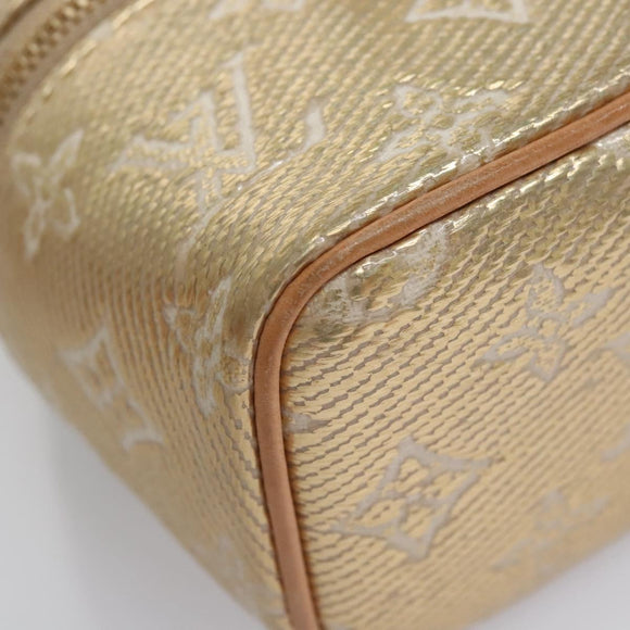 LOUIS VUITTON Monogram Laminated Jacquard Microvanity Gold M22920 LV Auth EC760SM