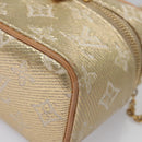 LOUIS VUITTON Monogram Laminated Jacquard Microvanity Gold M22920 LV Auth EC760SM-18