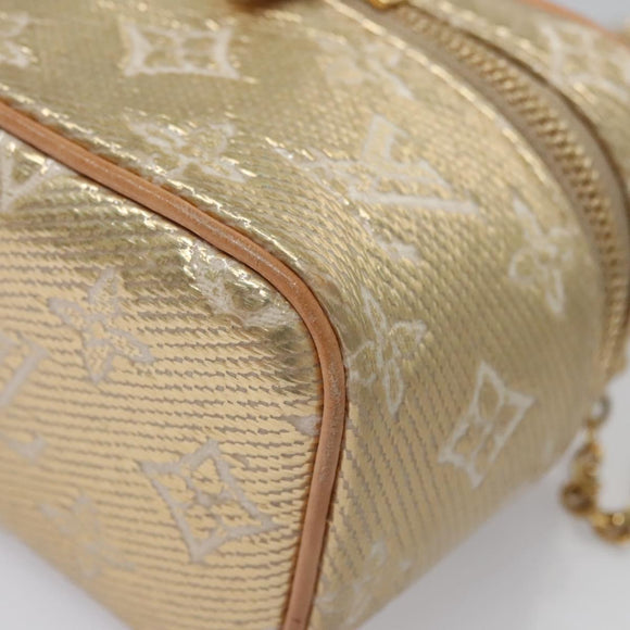 LOUIS VUITTON Monogram Laminated Jacquard Microvanity Gold M22920 LV Auth EC760SM