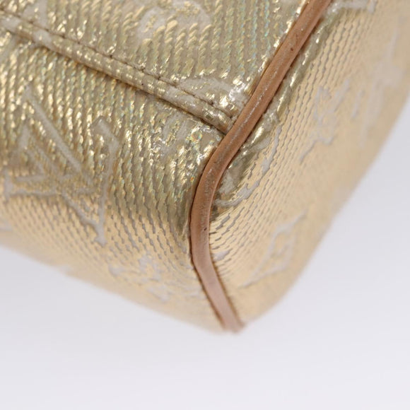 LOUIS VUITTON Monogram Laminated Jacquard Microvanity Gold M22920 LV Auth EC760SM