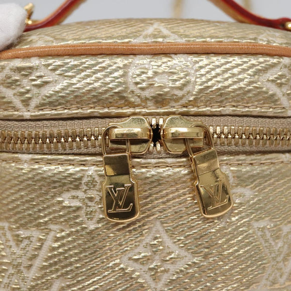 LOUIS VUITTON Monogram Laminated Jacquard Microvanity Gold M22920 LV Auth EC760SM