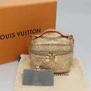 LOUIS VUITTON Monogram Laminated Jacquard Microvanity Gold M22920 LV Auth EC760SM-12