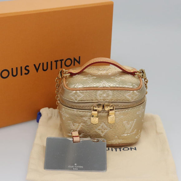 LOUIS VUITTON Monogram Laminated Jacquard Microvanity Gold M22920 LV Auth EC760SM
