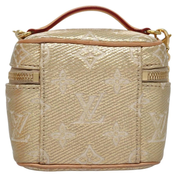 LOUIS VUITTON Monogram Laminated Jacquard Microvanity Gold M22920 LV Auth EC760SM