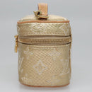 LOUIS VUITTON Monogram Laminated Jacquard Microvanity Gold M22920 LV Auth EC760SM-3