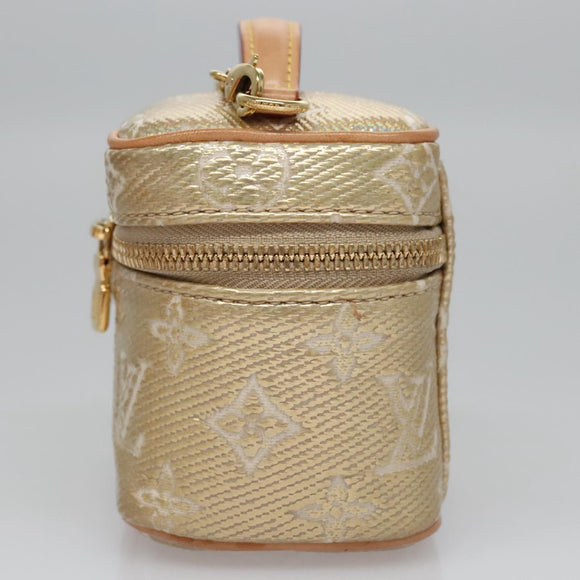 LOUIS VUITTON Monogram Laminated Jacquard Microvanity Gold M22920 LV Auth EC760SM