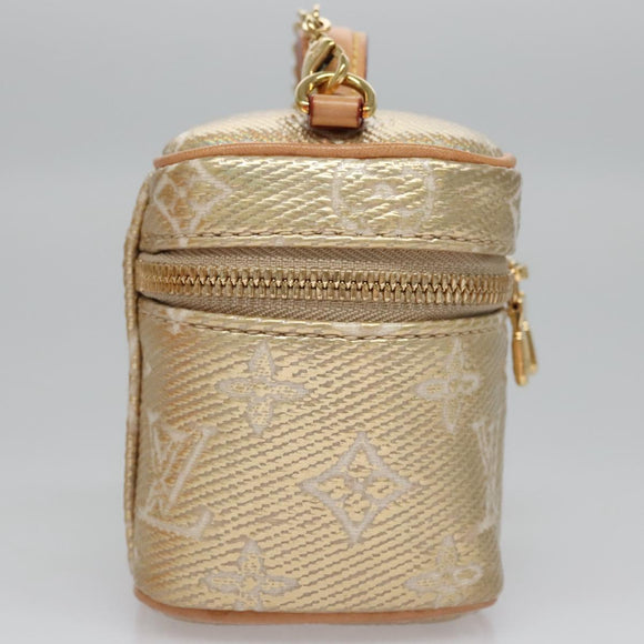 LOUIS VUITTON Monogram Laminated Jacquard Microvanity Gold M22920 LV Auth EC760SM
