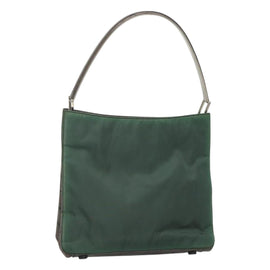 PRADA Shoulder Bag Nylon Green Silver Auth EC761