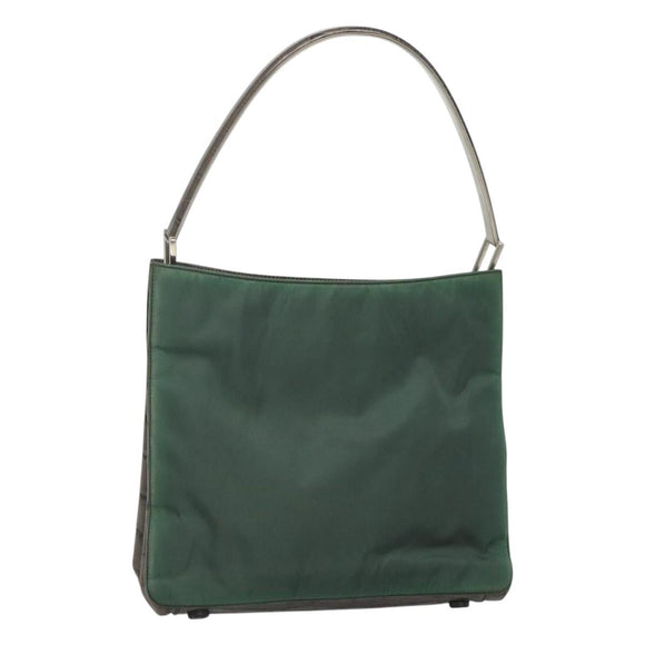 PRADA Shoulder Bag Nylon Green Silver Auth EC761