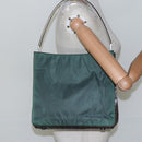 PRADA Shoulder Bag Nylon Green Silver Auth EC761-22