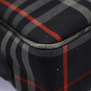 Burberrys Nova Check Shoulder Bag Canvas Navy Gold Auth EC762-10