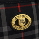 Burberrys Nova Check Shoulder Bag Canvas Navy Gold Auth EC762-14