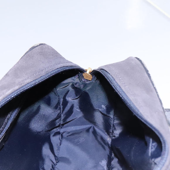 Burberrys Nova Check Shoulder Bag Canvas Navy Gold Auth EC762