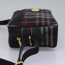 Burberrys Nova Check Shoulder Bag Canvas Navy Gold Auth EC762-4