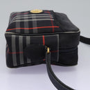 Burberrys Nova Check Shoulder Bag Canvas Navy Gold Auth EC762-5