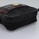 Burberrys Nova Check Shoulder Bag Canvas Navy Gold Auth EC762-6