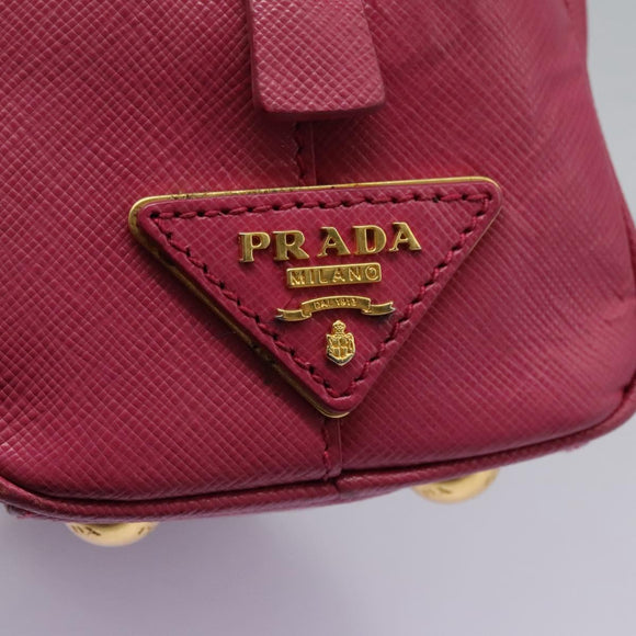 PRADA Hand Bag Safiano leather 2way Pink Gold Auth EC766V
