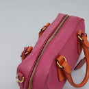 PRADA Hand Bag Safiano leather 2way Pink Gold Auth EC766V-6