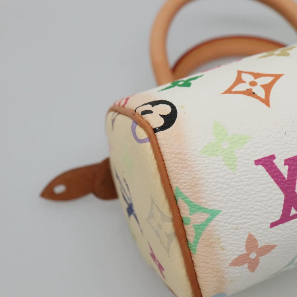 LOUIS VUITTON Monogram Multicolor Mini Speedy Hand Bag White M92645 Auth EC767AV