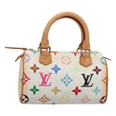 LOUIS VUITTON Monogram Multicolor Mini Speedy Hand Bag White M92645 Auth EC767AV-1