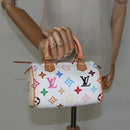 LOUIS VUITTON Monogram Multicolor Mini Speedy Hand Bag White M92645 Auth EC767AV-21